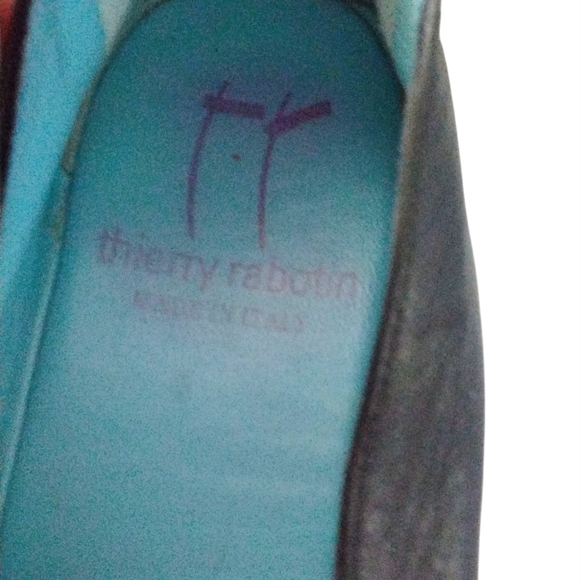 Thierry Rabotin Black Leather Criss-Cross Wedges Size 9.5 - Picture 4 of 9